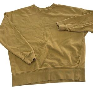 Zara Sweatshirt Womens Small Yellow Crew Neck Pullover Oversized